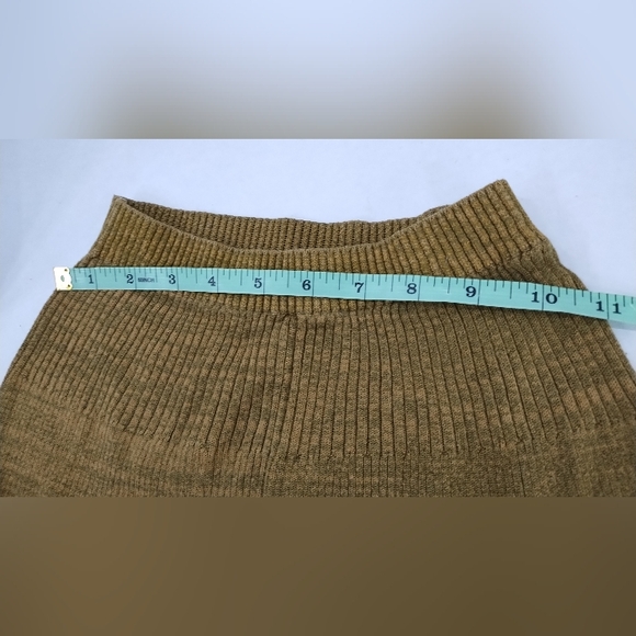 Free People Golden Hour Mustard Yellow Sweater Knit Flare Leg Pants - Picture 2 of 6